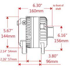 Powermaster 245 Amp Denso Alternator, 6-Groove Pulley, Black Finish 51532