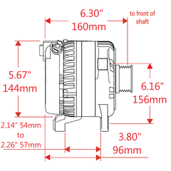 Powermaster 245 Amp Denso Alternator, 6-Groove Solid Pulley, Black Finish 51626