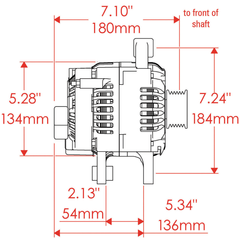 Powermaster 170 Amp Denso Alternator, Black Finish 53311W