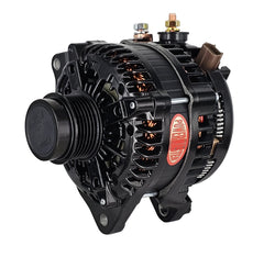 Powermaster 245 Amp Denso Alternator, 6-Groove Decoupler Pulley, Black Finish 54005