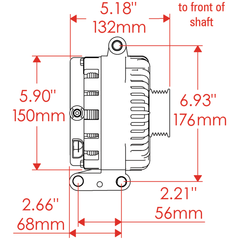 Powermaster 200 Amp 4G Alternator for Ford, 6-Groove Pulley, Wrinkle Black Finish 57787W
