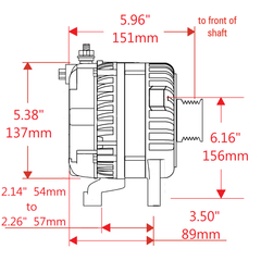 Powermaster 175 Amp Denso Alternator, 6-Groove Solid Pulley, Natural Finish 841626