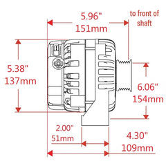 Powermaster 175 Amp Denso Alternator, 6-Groove Decoupler Pulley, 1-Wire, Natural Finish 841794-1
