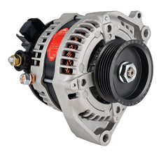 Powermaster HPR 180 Amp Denso Alternator for GM Corvette, 3 in. 6-Groove Underdrive Pulley, 16.8V Preset, Natural Finish 8417943-16.8