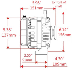 Powermaster HPR 180 Amp Alternator for GM, 1-Groove V-Belt Pulley, 18.2V Preset, Black Finish 8578011-18.2