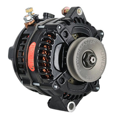 Powermaster HPR 180 Amp Alternator for GM, 1-Groove V-Belt Pulley, 18.2V Preset, Black Finish 8578011-18.2