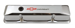 PROFORM 141-117 Engine Valve Covers; Tall Style; Die Cast; Chrome with Bowtie Logo; For SB Chevy