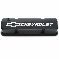 Proform Valve Covers Slant-Edge Tall Aluminum Raised Bowtie Emblems Liquid Black PN. 141-919