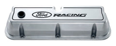 PROFORM 302-001 Engine Valve Covers; Tall Style; Die Cast; Polished with Ford Logo; For SB Ford