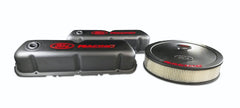 PROFORM 302-072 Engine Valve Covers; Tall Style; Steel; Black with Ford Logo; For SB Ford