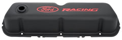 PROFORM 302-072 Engine Valve Covers; Tall Style; Steel; Black with Ford Logo; For SB Ford