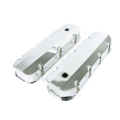 Top Street Performance JM8092-8CA Aluminum Tall Fabricated Valve Cover Short Bolt, w/ Breather Hole, Clear Anodize