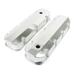 Top Street Performance JM8092-8P Aluminum Tall Fabricated Valve Cover Short Bolt, w/ Breather Hole, Polished