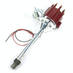 PerTronix D100711 Elec Dist Billet Chevy SB/BB w/Ignitor II Vac Adv. Red Male Cap