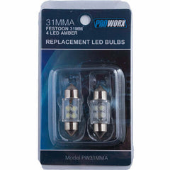 PROWORX Festoon 31MM 4LED AMBER Pair PW31MMA