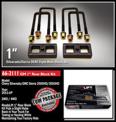 ReadyLIFT 1 in. OEM-Style Rear Block Kit for 2011-2023 Chevy Silverado/GMC Sierra 2500HD/3500HD 66-3111