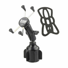 RAM Black Large X-Grip with Stubby Cup Holder Base Rugged Vehicle Mount
