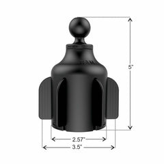 RAM Black Large X-Grip with Stubby Cup Holder Base Rugged Vehicle Mount
