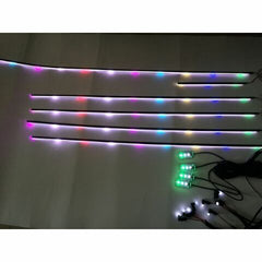Race Sport Lighting LED Interior Ambient 18-Piece RGBW Multicolor Ultra-Flow Series ColorSmart 4-Door Vehicle Complete Kit AKIT18