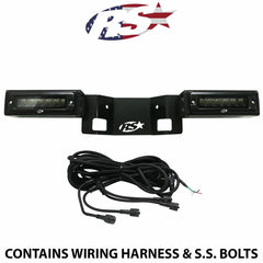Race Sport Lighting 2019-2022 Dodge Ram 1500 Hitch Bar Reverse 7in LED Flood Lighting Heavy Duty Bolt-On Blacked Out Kit with Heated Lens and Dual End Light Cap RAM1500HB19UP