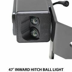Race Sport Lighting 2019-2022 Dodge Ram 1500 Hitch Bar Reverse 7in LED Flood Lighting Heavy Duty Bolt-On Blacked Out Kit with Heated Lens and Dual End Light Cap RAM1500HB19UP