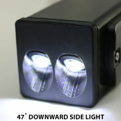 Race Sport Lighting 2019-2022 Dodge Ram 1500 Hitch Bar Reverse 7in LED Flood Lighting Heavy Duty Bolt-On Blacked Out Kit with Heated Lens and Dual End Light Cap RAM1500HB19UP