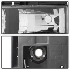 XTUNE POWER 9037405 GMC C K Series 1500 2500 3500 94 98 GMC Sierra 94 98 GMC Suburban 1500 2500 94 99 Chevy Suburban 94 98 GMC Yukon 94 99 ( Not Compatible With Seal Beam Headlight ) Headlights with Corner and Parking Lights 8pcs sets Black