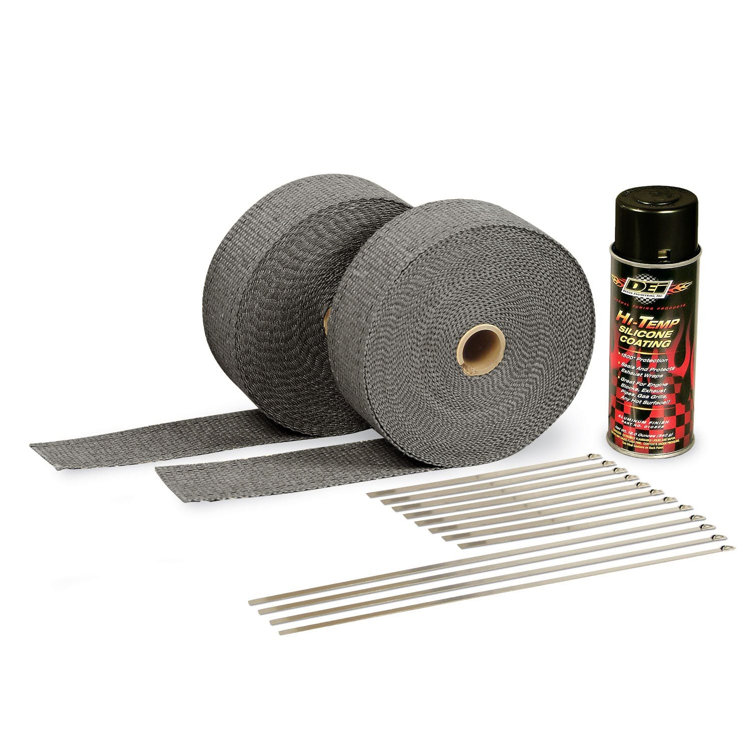 Design Engineering, Inc. 10110 Exhaust Wrap Kit - with Black Wrap and Black HT Silicone Coating