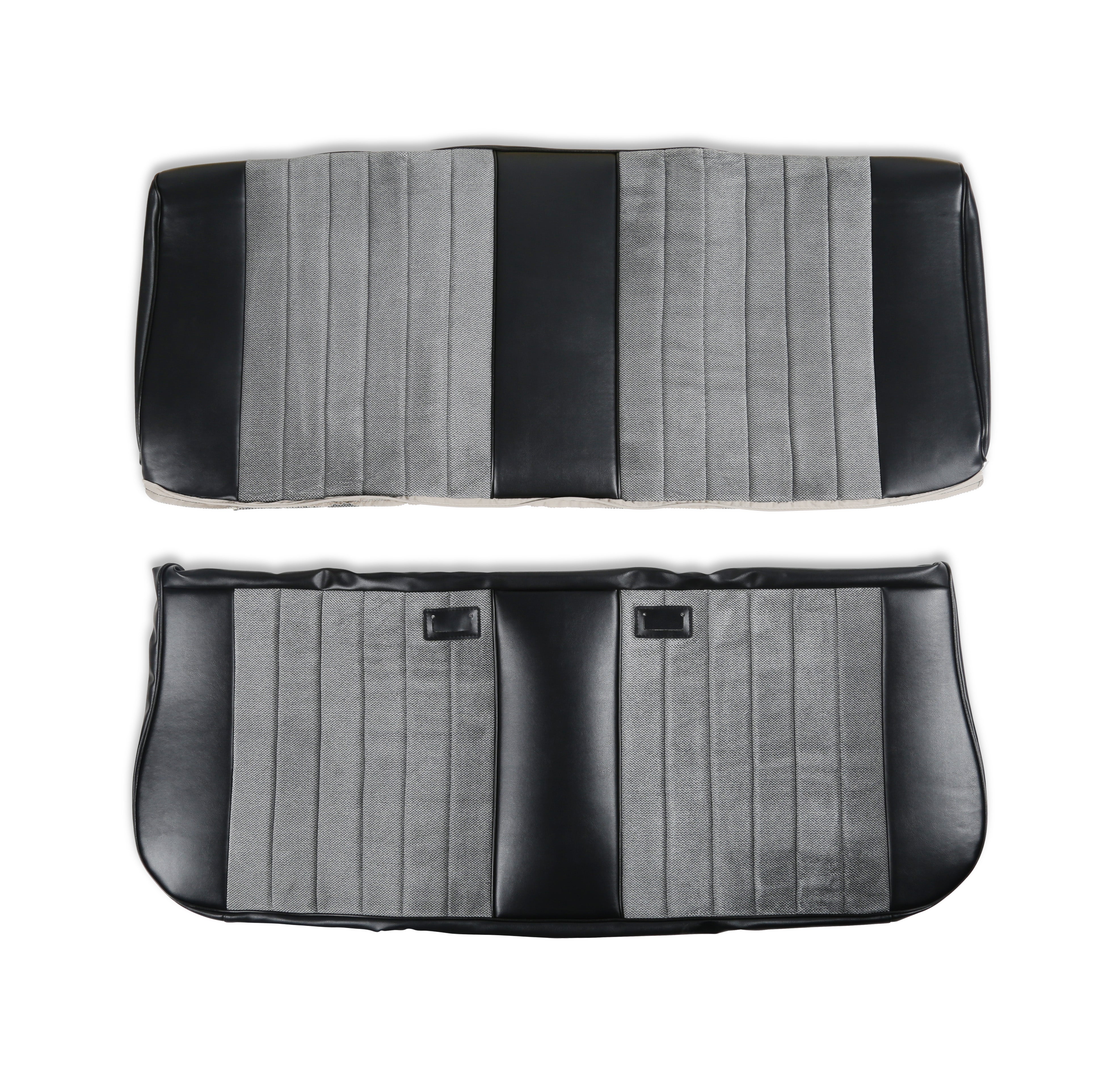 BROTHERS C/K Seat Upholstery Kit - Standard Pleat Cloth/Vinyl - Black/Silver pn 05-310