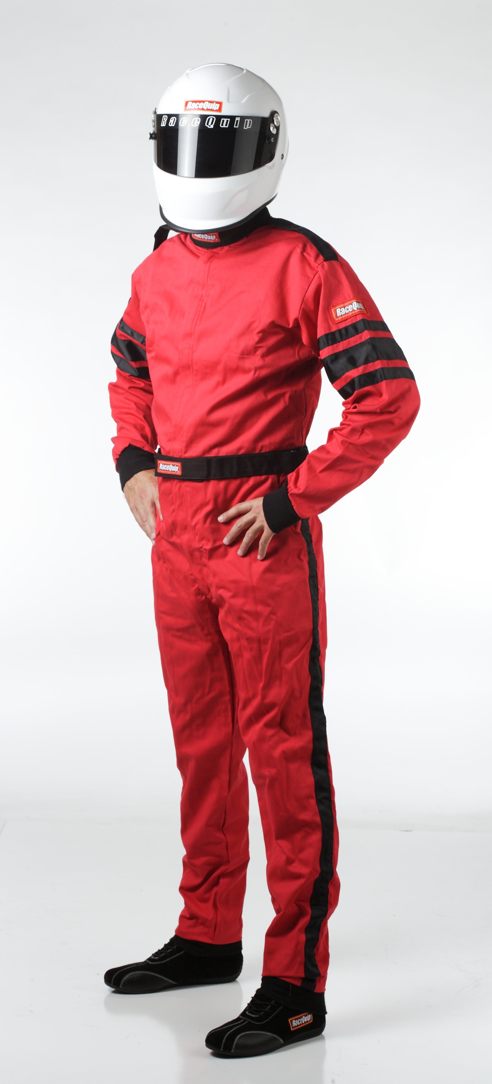 RaceQuip 110012 SFI-1 Pyrovatex One-Piece Single-Layer Racing Fire Suit (Red, Small)