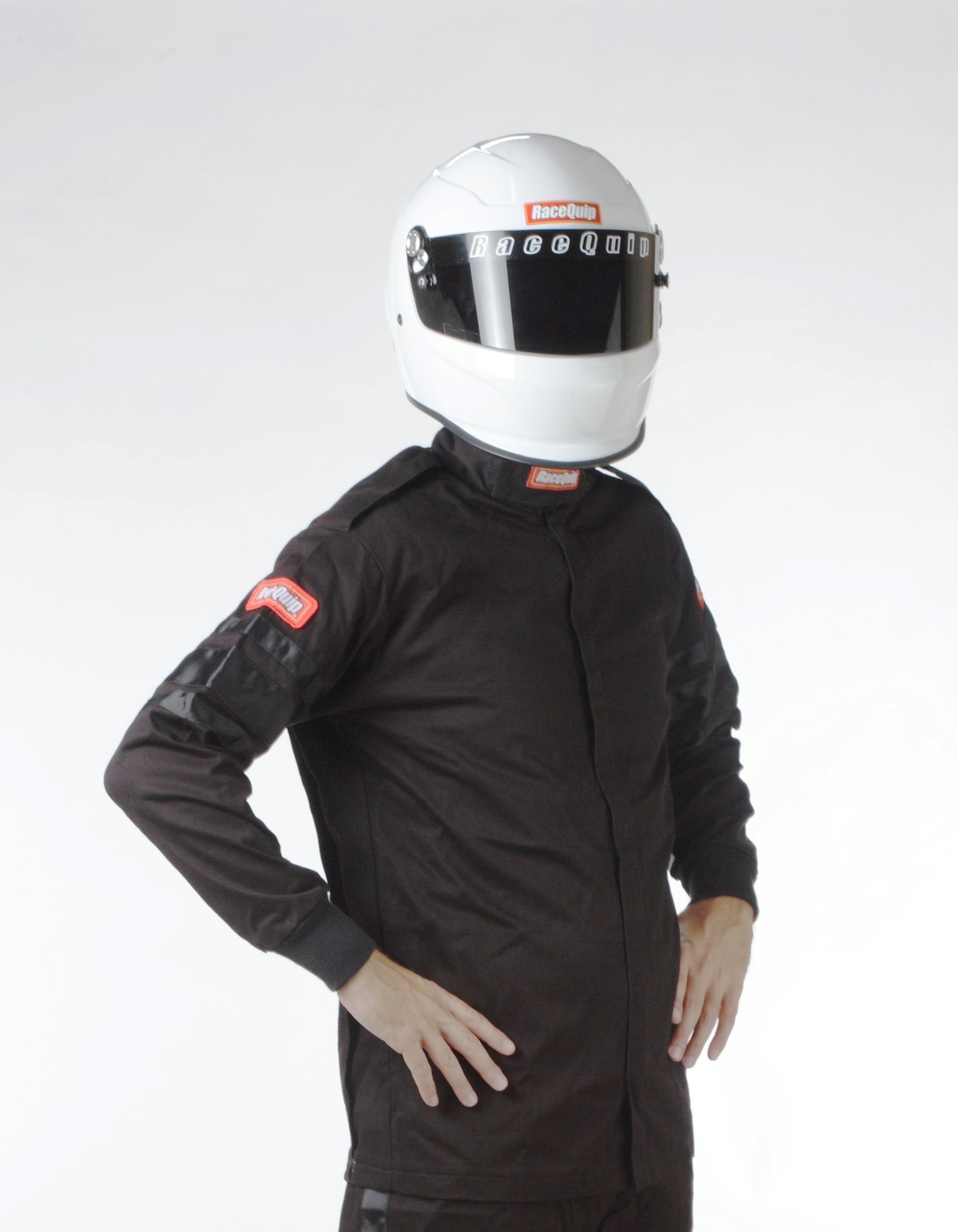 RaceQuip 111002 SFI-1 Pyrovatex Single-Layer Racing Fire Jacket (Black, Small)