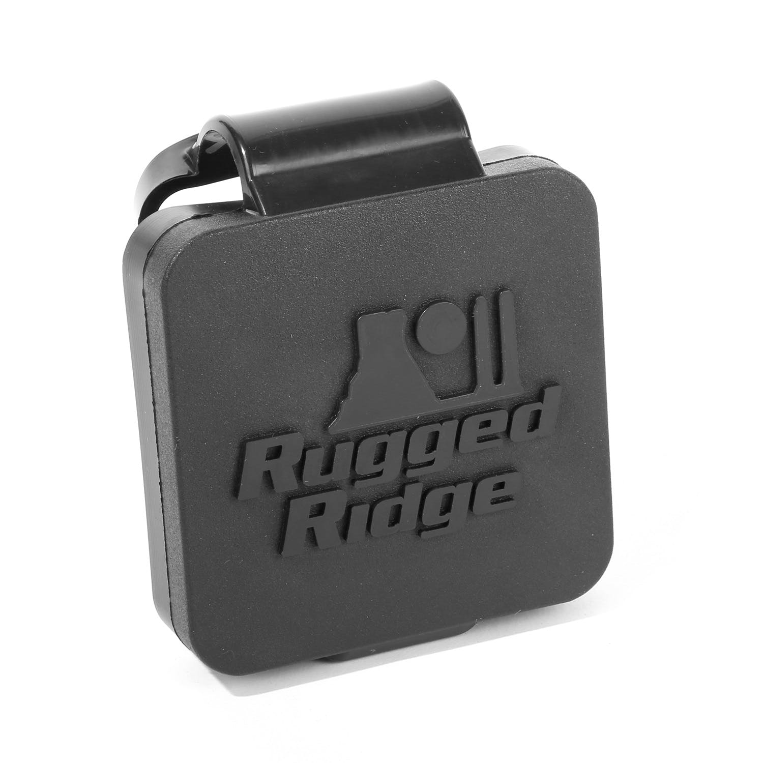 Rugged Ridge 11580.26 2 Inch Receiver Hitch Plug; Black; Rugged Ridge Logo