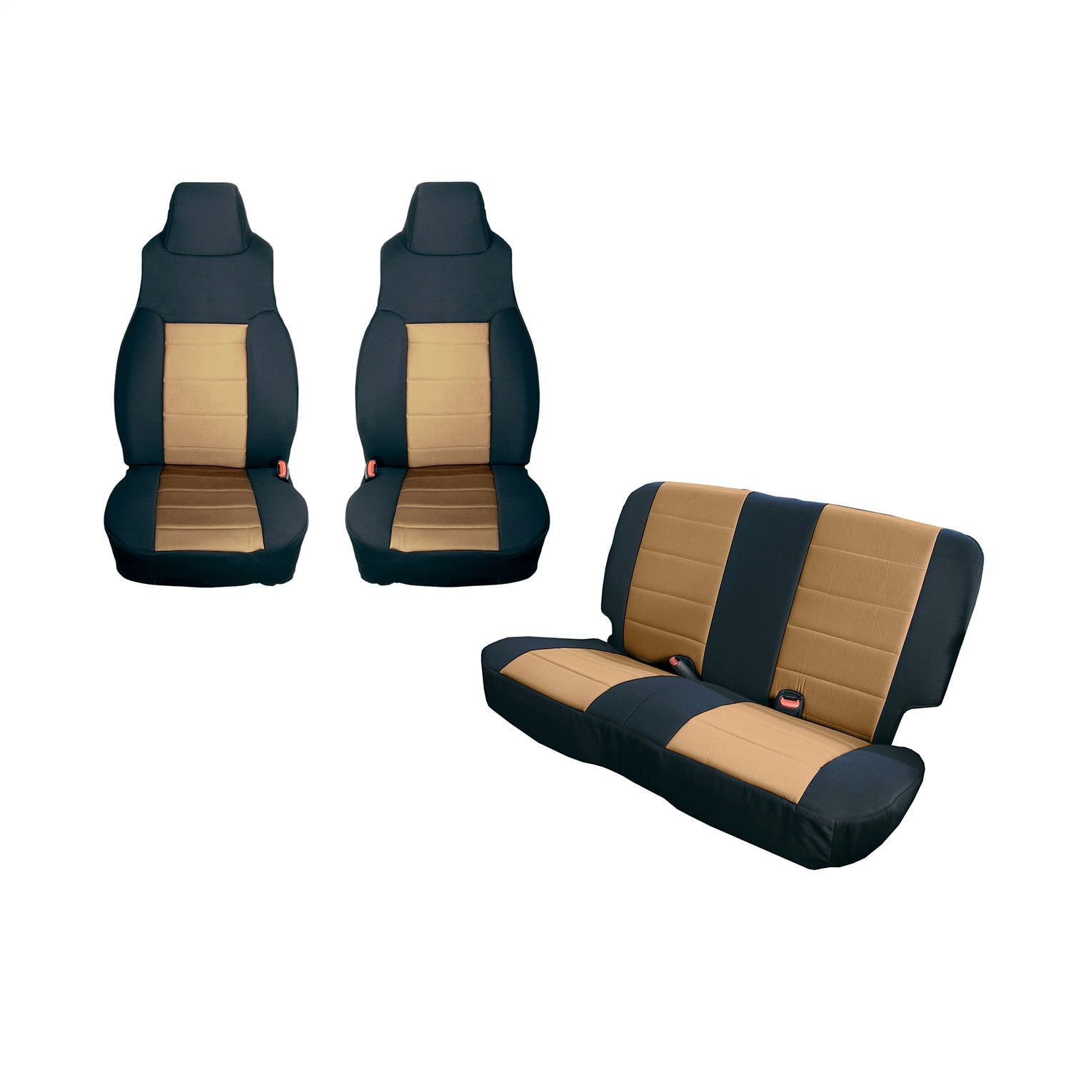 Rugged Ridge 13292.04 Seat Cover Kit, Black/Tan
