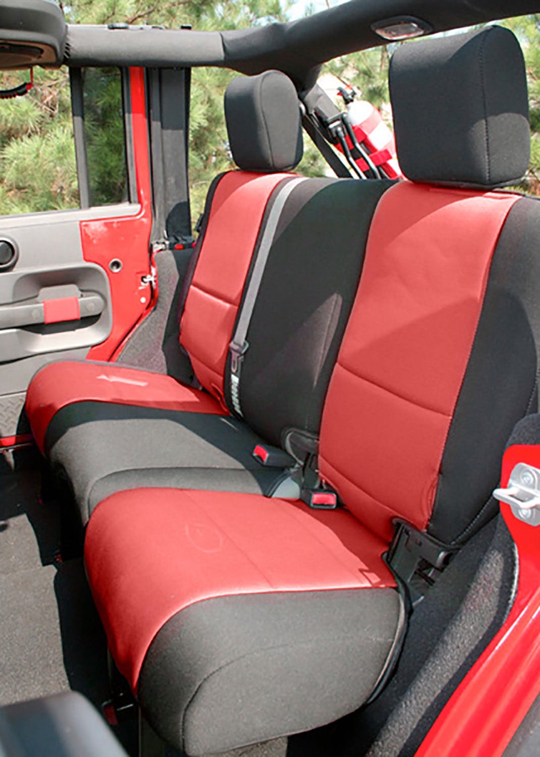 Rugged Ridge 13295.53 Seat Cover Kit, Black/Red