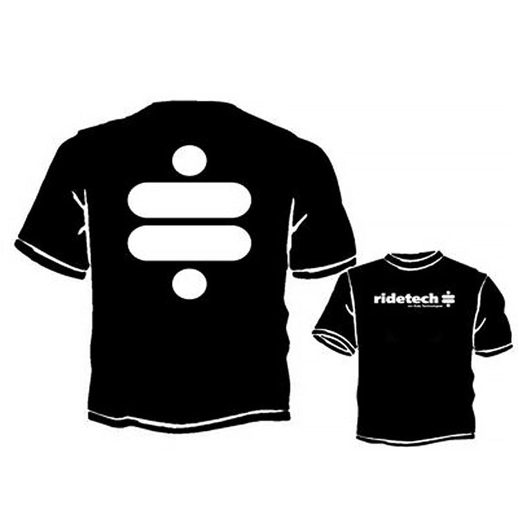Ridetech (L) T-shirt - Black with White Ridetech Icon, Large. 88085006