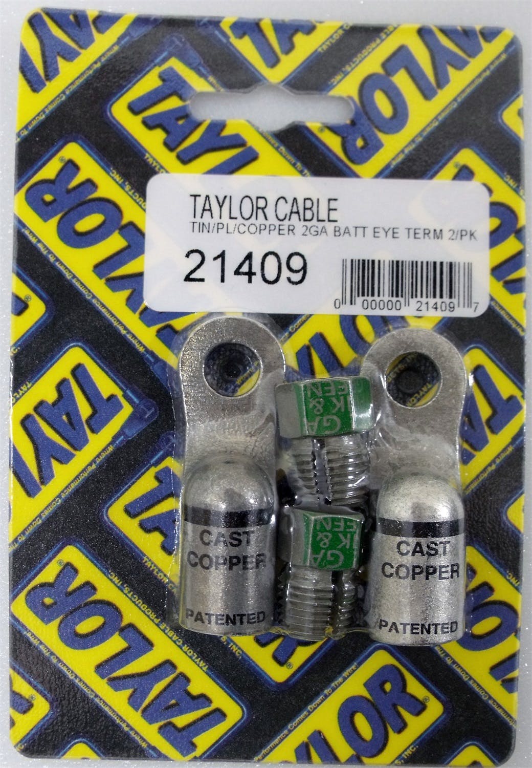 Taylor Cable Products 21409 Brass 2ga Battery Eyelet Term 2/Pkg