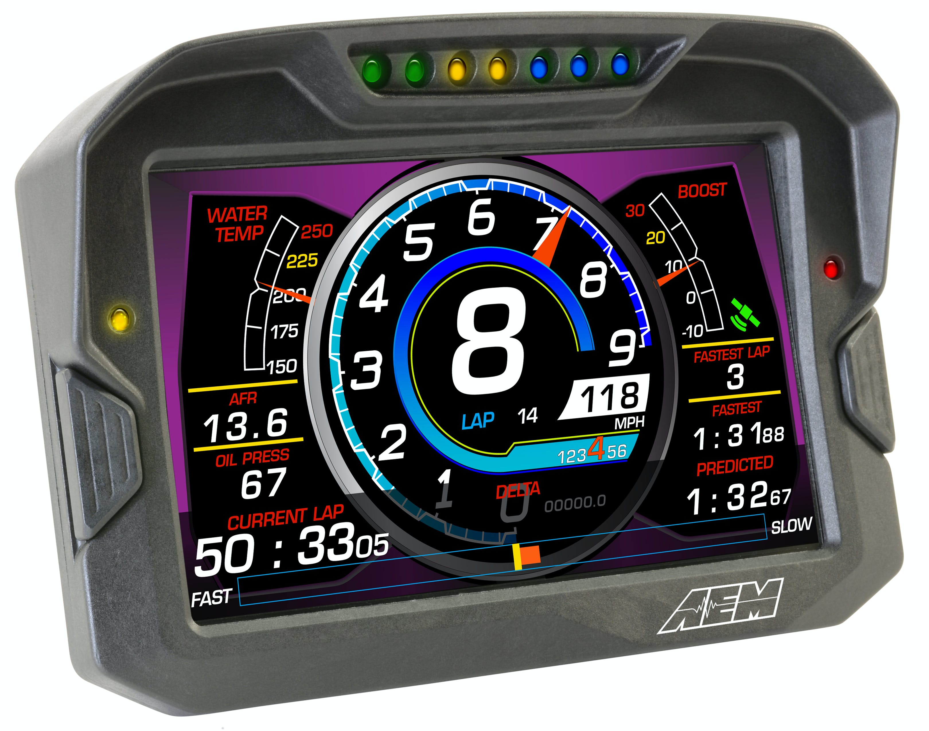 AEM 30-5703 CD-7LG logging, GPS enabled racing dash, CAN input only,  carbon fiber enclosure