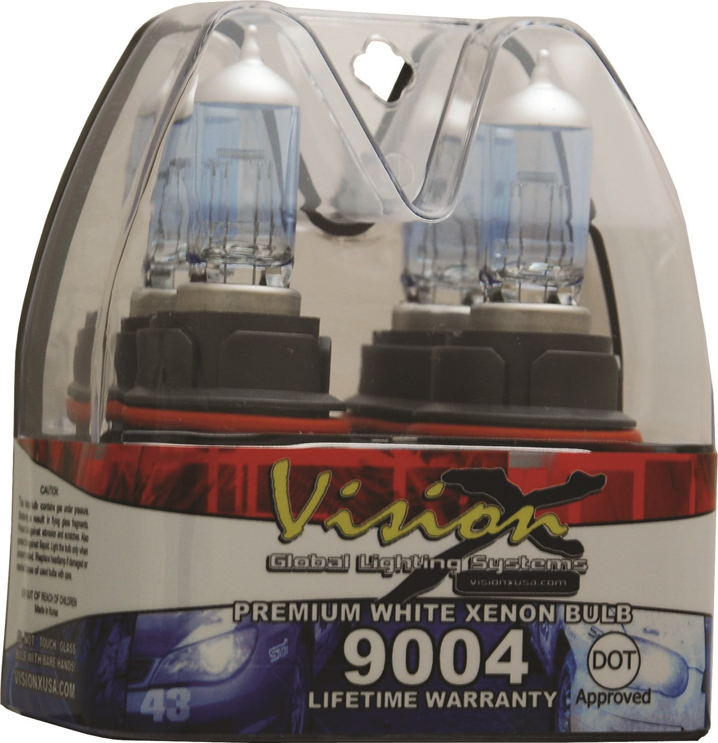 Vision X 4001527 D Series 9004 45/65 Watt Hi/Low Beam DOT Approved Superwhite Bulb Set