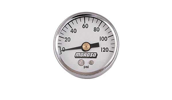 Moroso 89611 Oil Pressure Gauge, 1.5 Inch Dia., 0-120 Lb