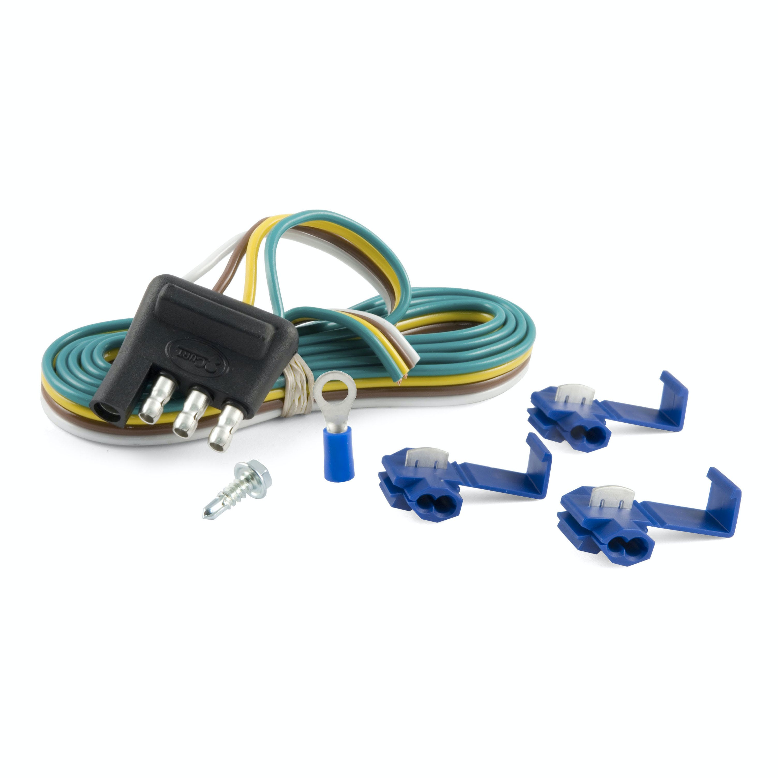 CURT 58349 4-Way Flat Connector Plug with 48 Wires and Hardware (Trailer Side, Packaged)