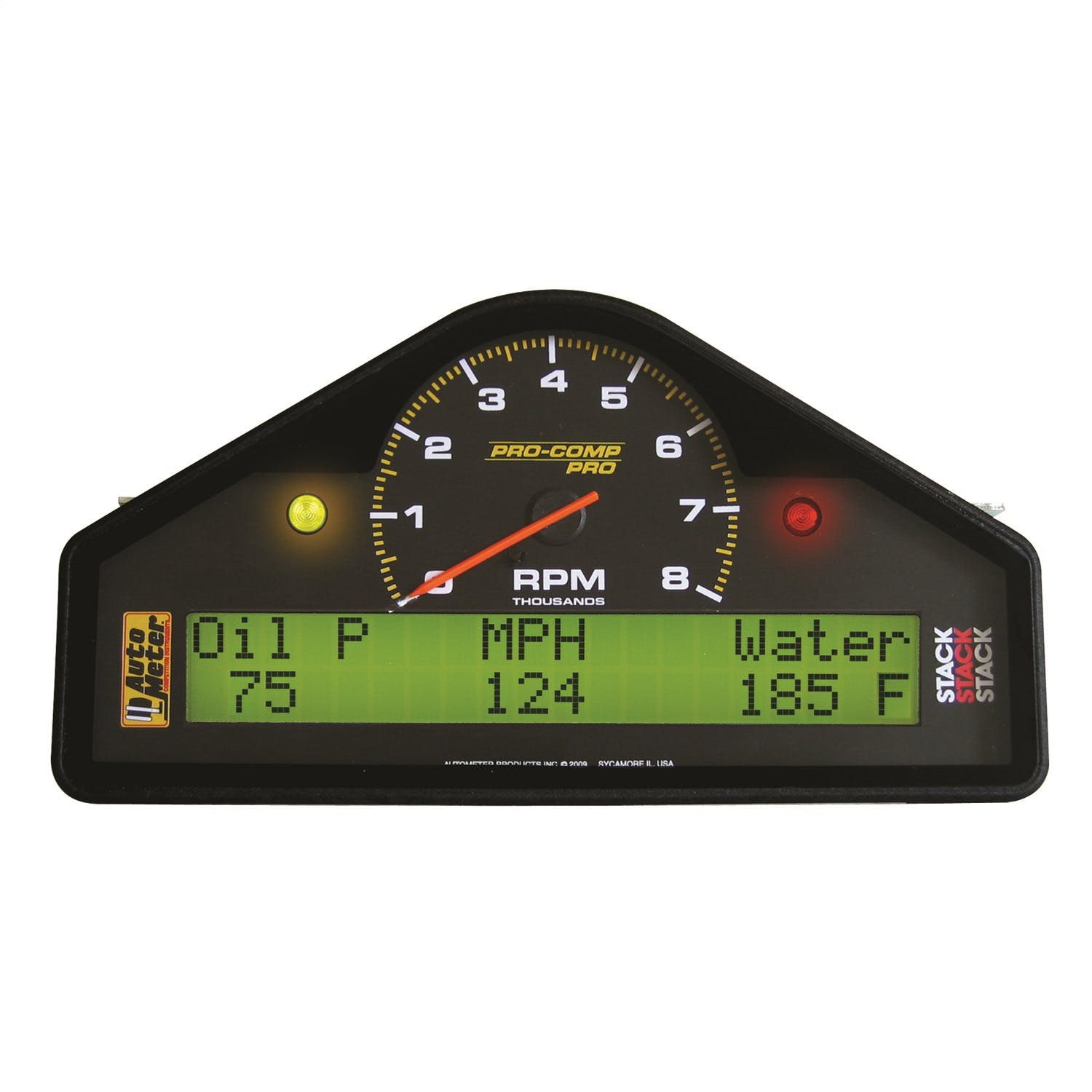 AutoMeter Products 6001 Street Dash Display; 8k RPM/MPH/OILP/OILT/WTMP/VOLT; Pro-Comp