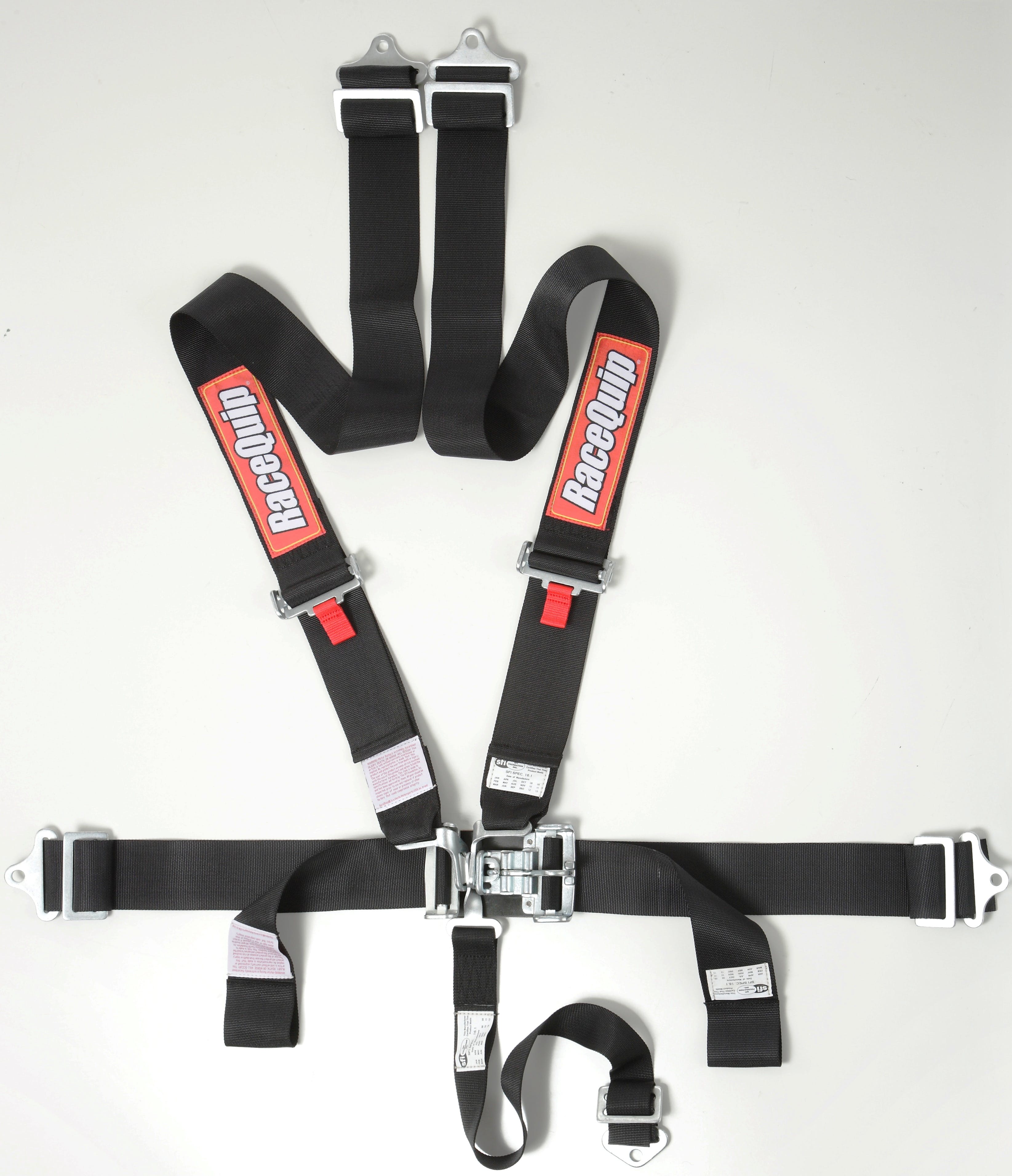 RaceQuip 711001 SFI 16.1 Latch and Link 5-Point Racing Harness Set (Black)
