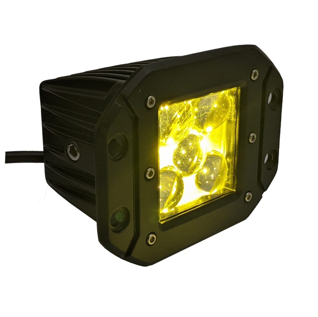 BrightSource 75004F 3 inch Cube Light Kit, (Flush Mount), Yellow Fog Pattern, SAE/DOT Compliant