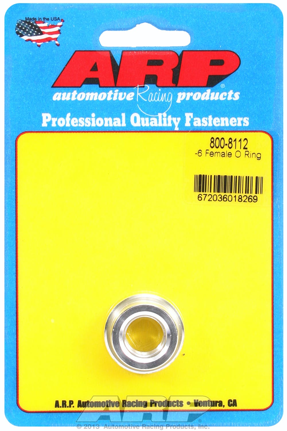 ARP 800-8112 -6 female O ring aluminum weld bung
