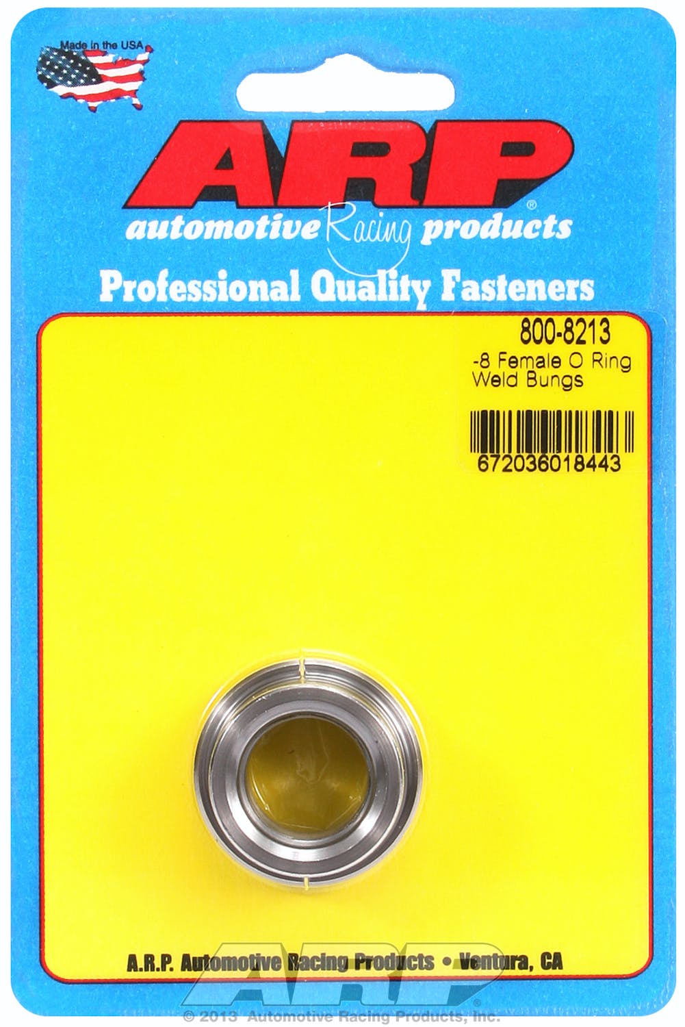 ARP 800-8213 -8 female O ring steel weld bung