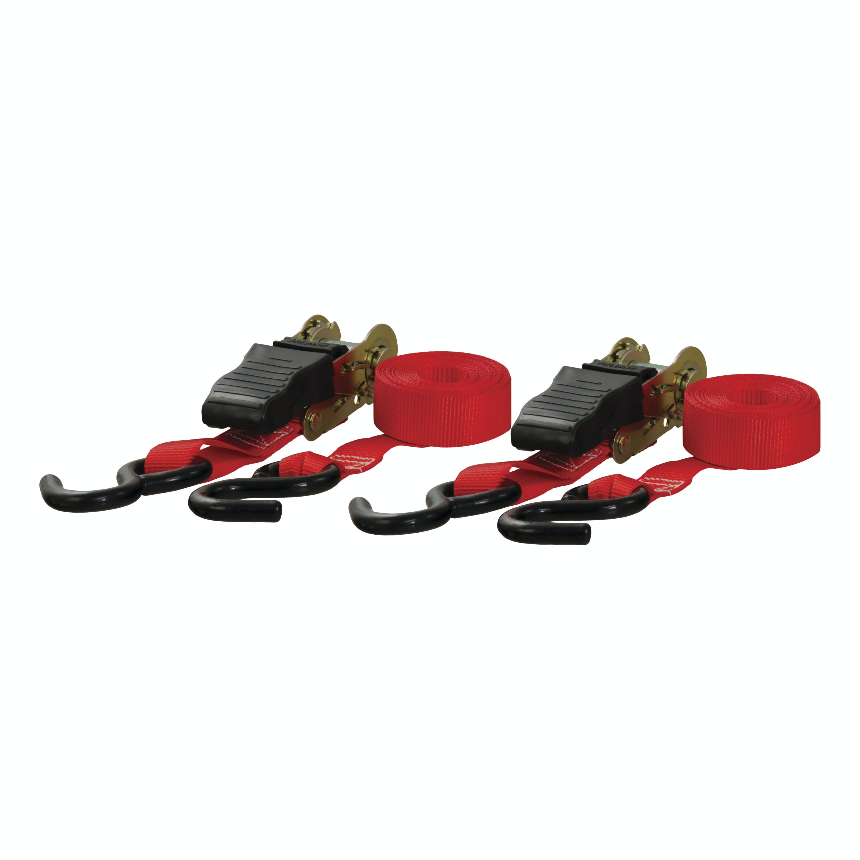 CURT 83001 10' Red Cargo Straps with S-Hooks (500 lbs, 2-Pack)