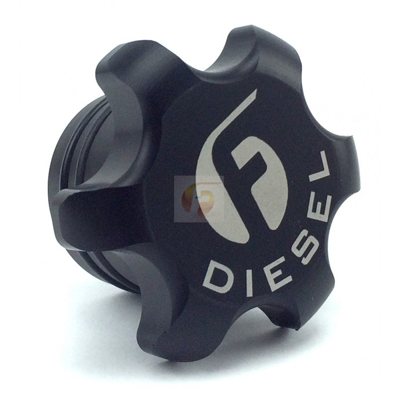 Fleece Performance Black Anodized Billet Fuel Cap For 13-18 Cummins pn fpe-fc-1316-blk