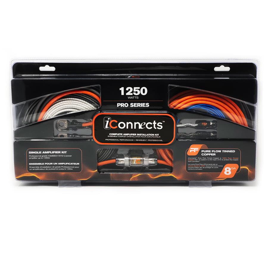 iConnects PRO Series 1250 Watt 8AWG Amp Kit ICPRO81250