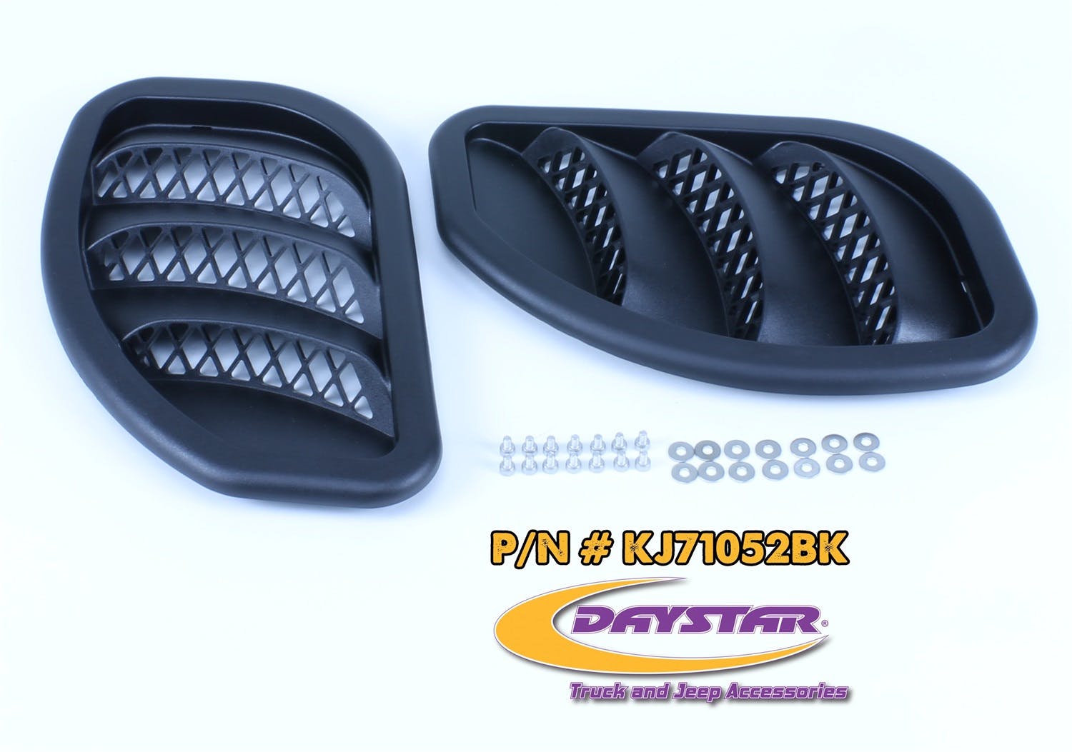 Daystar KJ71052BK Side Hood Vent Kit; Black (Pair)