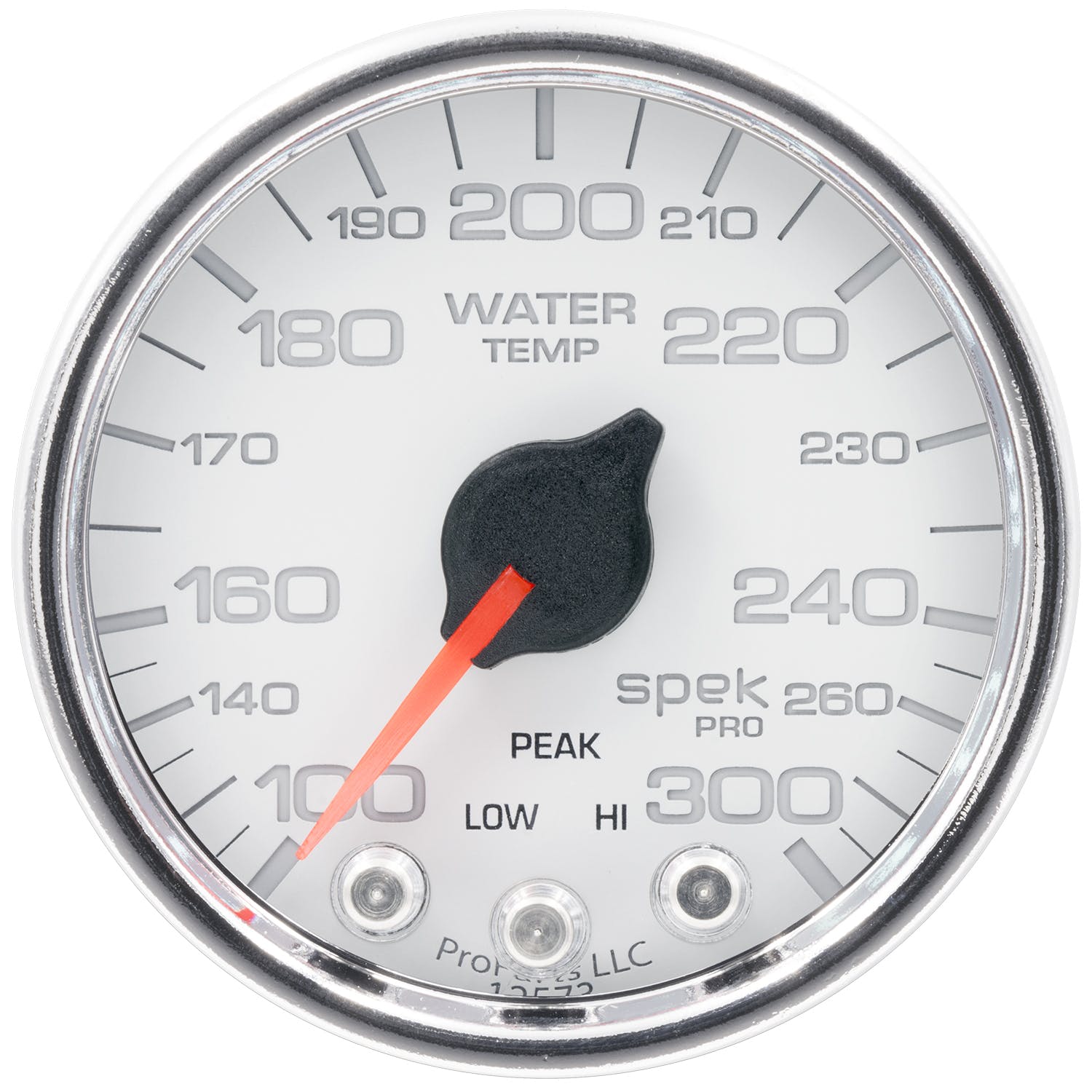 AutoMeter Products P34611 WTmp; 2in.; 300° F; Stepper Motor w/Peak/Warn; Wht/Chrm; Spek